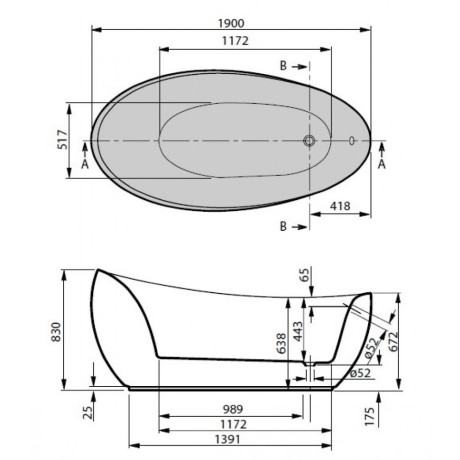 Ванна кварилова Villeroy&Boch Aveo New Generation, 190x95 (UBQ194AVE9W1V-96)