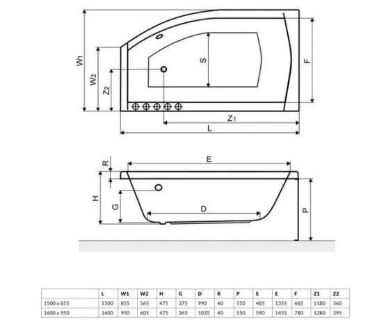Ванна акрилова Excellent Magnus, права, 150x85 (WAEX.MGP15WH)