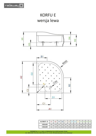 Душовий піддон Radaway Korfu E, 100x80 (4E81400-03L)