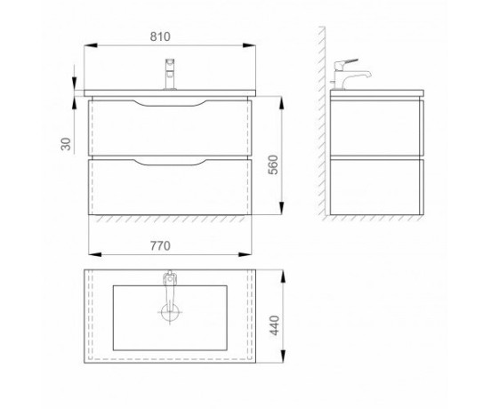 Тумба с умывальником Sanwerk Alessa Air, 81 (MV0000604)