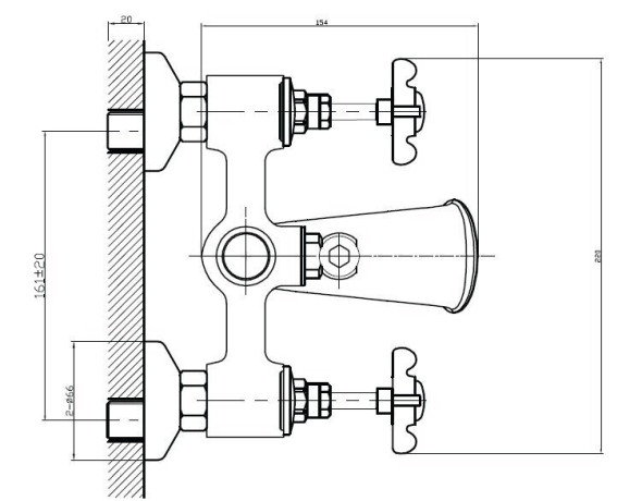 Змішувач для ванни Imprese Cuthna, двовентильний, бронза (10280 ANTIQUA-N)