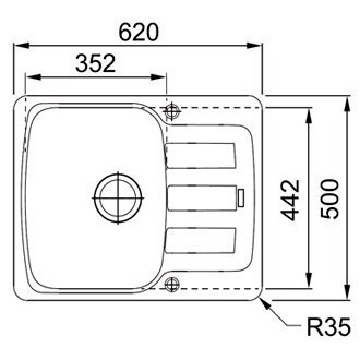 Кухонна мийка гранітна Franke AZG 611, 62x50, білий (114.0499.163)