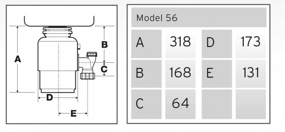 Подрібнювач харчових відходів In-Sink-Erator Model 56 (MODEL 56)