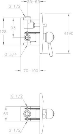 Смеситель для ванны Fir Melrose, однорычажный, хром (7142102)
