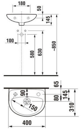 Умивальник підвісний Jika Lyra Plus, 40 (H8153810001061)