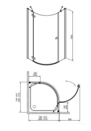 Душова кабіна Radaway Almatea PDJ, права, 90x90 (30702-01-01N)