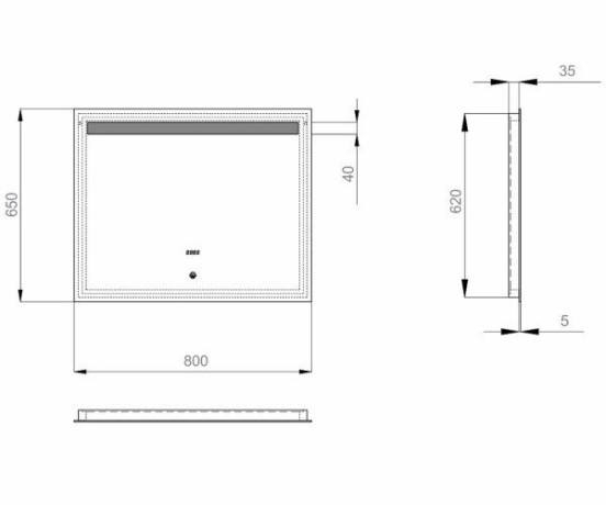 Зеркало в ванную Sanwerk Lava Deluxe, 80x65 (ZL0000122)