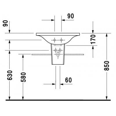 Умивальник підвісний Duravit Starck-1, 57 (4055700001)