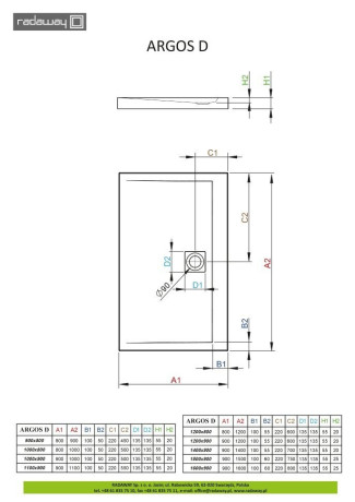 Душовий піддон Radaway Argos D, 120x90 (4AD912-01)