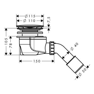 Сифон для душового піддону Hansgrohe Staro (60056000)