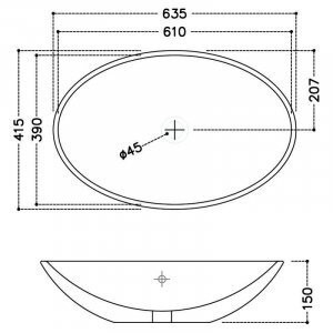 Умивальник накладний Jaquar JDS, 64 (JDS-WHT-25901)