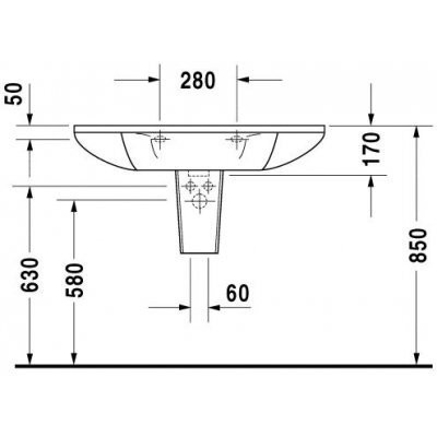 Умивальник підвісний Duravit Starck-1, 90 (405900030)