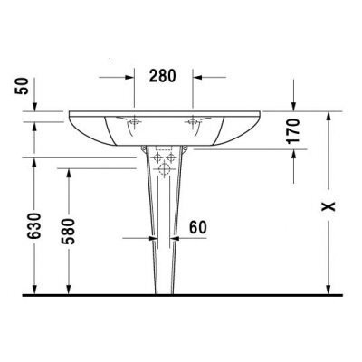 Умивальник підвісний Duravit Starck-1, 90 (405900030)