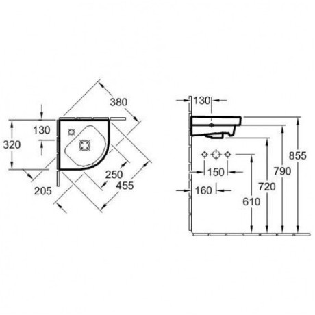 Умивальник підвісний Villeroy&Boch Subway 2.0, 32 (731945R1)