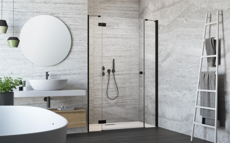 Душова кабіна Radaway Essenza New Black DWJ+S, ліва, 110x110 (385030-54-01L)