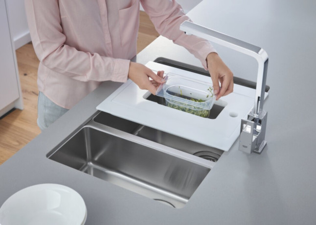 Кухонна мийка сталева Grohe K700U, 76x45 (31575SD0)