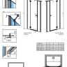 Душова кабіна Radaway Essenza New Black DWJ+S, ліва, 130x130 (385032-54-01L)