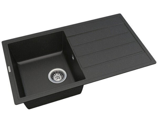 Кухонна мийка гранітна Vankor Easy, 76x44, чорний (EASY EMP 02.76 BLACK)
