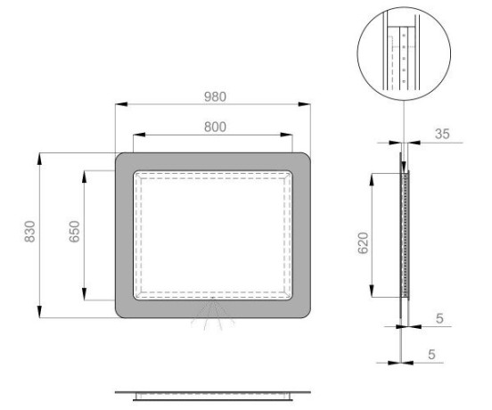 Дзеркало у ванну Sanwerk Ultra Cosmo, 98x83 (ZU0000141)