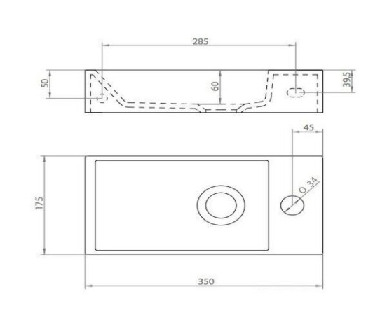 Умывальник подвесной Aet Acquafredda, 35 (L319T0R1V2)