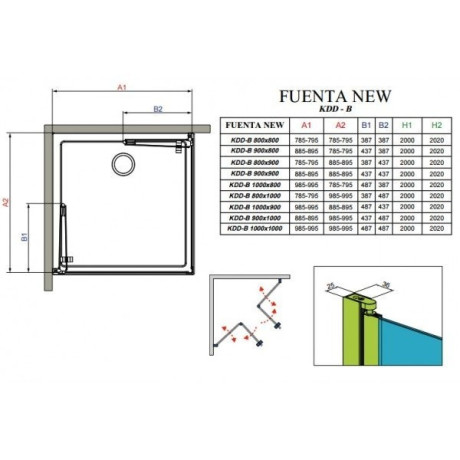 Душова кабіна Radaway Fuenta New KDD-B, ліва, 90x90 (384071-01-01L)