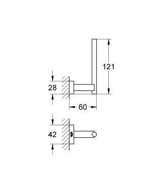 Тримач для запасного рулону Grohe Essentials Cube (40623001)