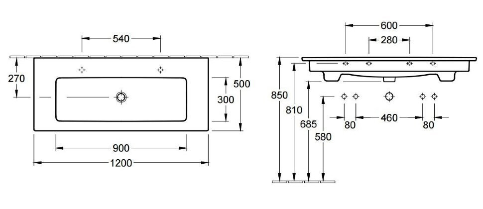 Умивальник підвісний Villeroy&Boch Venticello, 120 (4104CG01)