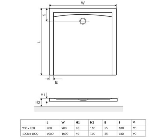 Душевой поддон Excellent Forma, 100x100 (BREX.FOR10WHN)