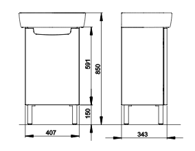 Тумба з умивальником Kolo Rekord, 40 (K99025000)