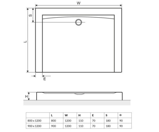 Душовий піддон Excellent Forma, 120x80 (BREX.FOR128WHC)