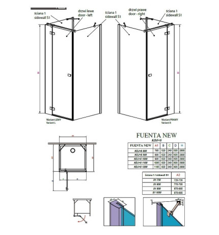 Душова кабіна Radaway Fuenta New KDJ+S, ліва, 100x100 (384022-01-01L)