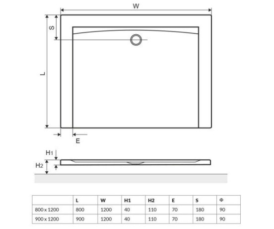 Душевой поддон Excellent Forma, 120x80 (BREX.FOR128WHN)