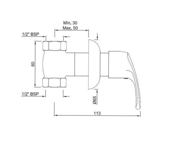 Запірний вентиль Jaquar Eko, хром (EKO-CHR-33069)