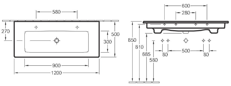 Умивальник підвісний Villeroy&Boch Venticello, 120 (4104CHR1)