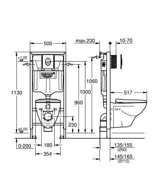 Комплект: Унітаз із системою інсталяції Grohe Solido Perfect (39192000)