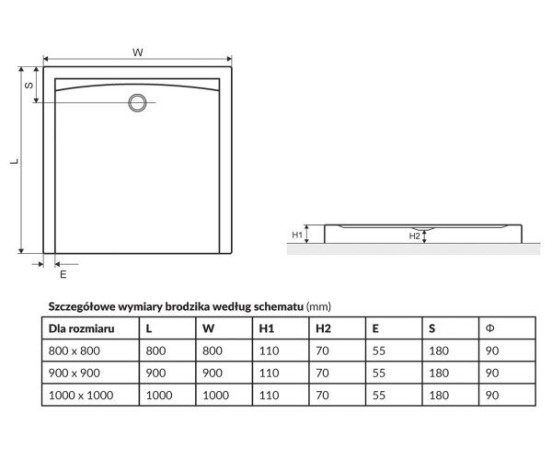 Душовий піддон Excellent Forma, 80х80 (BREX.FOR08WHC)