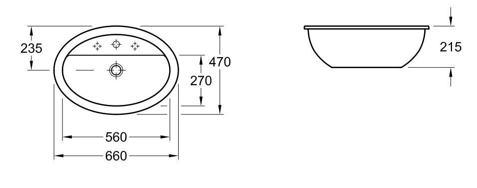Умивальник врізний Villeroy&Boch Loop&Friends, 56 (51616001)