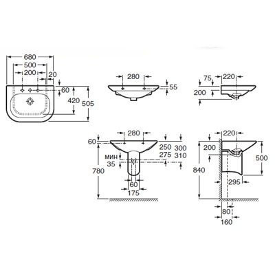 Умывальник подвесной Roca Nexo, 68 (A327640000)