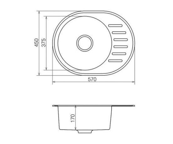 Кухонна мийка гранітна Vankor Lira, 57x45, сірий (LIRA LMO 02.57 GRAY)