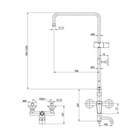 Душова система Aqua Rodos Optima 4356A (АР000040492)