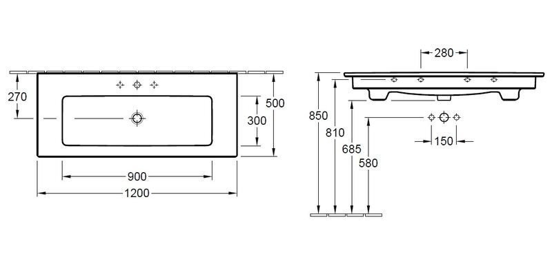 Умивальник підвісний Villeroy&Boch Venticello, 120 (4104CJR1)