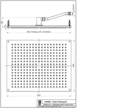 Верхній душ Bossini Dream Rectangular (H38369)