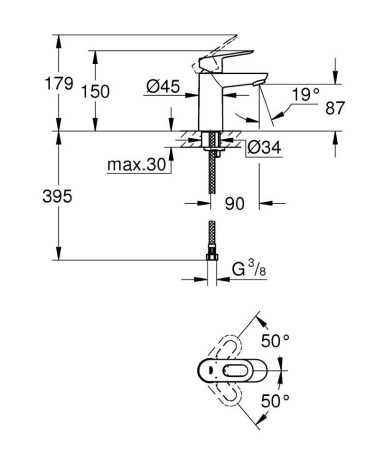Комплект змішувачів 3 в 1 Grohe Bau Loop, хром (123214S)