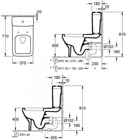 Унітаз компакт Villeroy&Boch Architectura (56871001)
