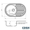 Кухонна мийка сталева Cosh, 77x50 (COSH7108D08)