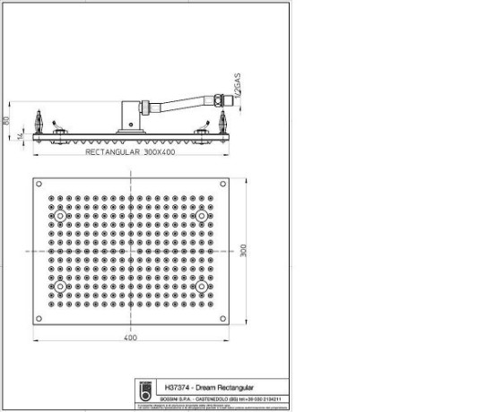 Верхній душ Bossini Dream Rectangular (H37374)