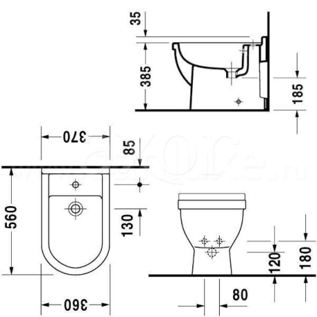 Біде підлогове Duravit PuraVida (2247100000)
