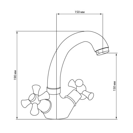 Змішувач для кухні Cosh (CRM) S-21-272F, двовентильний, хром (COSHCRMS21272F)