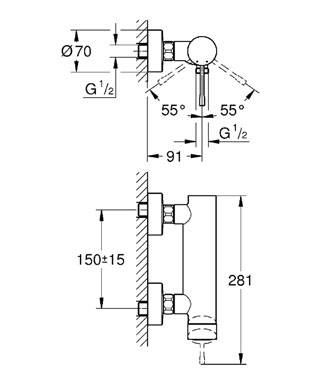 Cмеситель для душа Grohe Essence, однорычажный, хром (33636001)