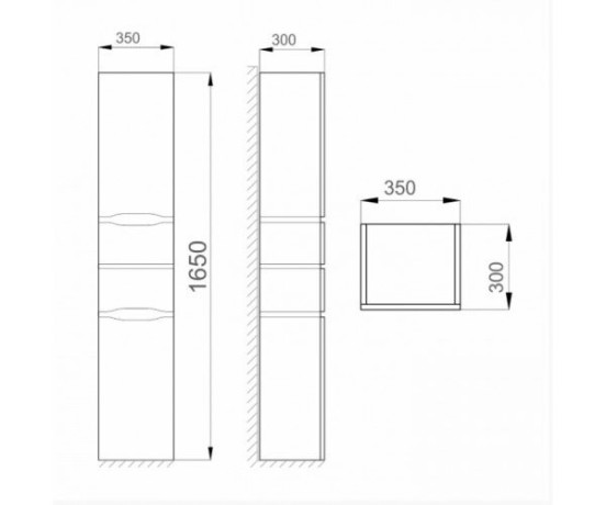 Пенал в ванную Sanwerk Alessa Air, 35 (MV0000367)
